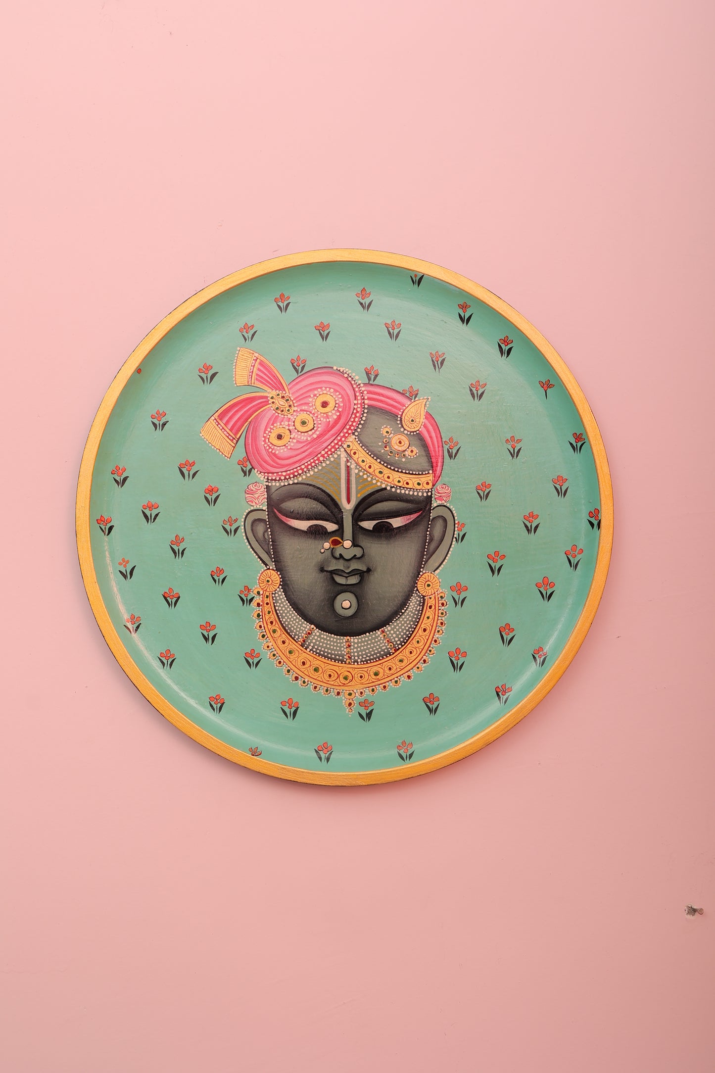 Shrinathji Handpainted Wall Plate - 12"
