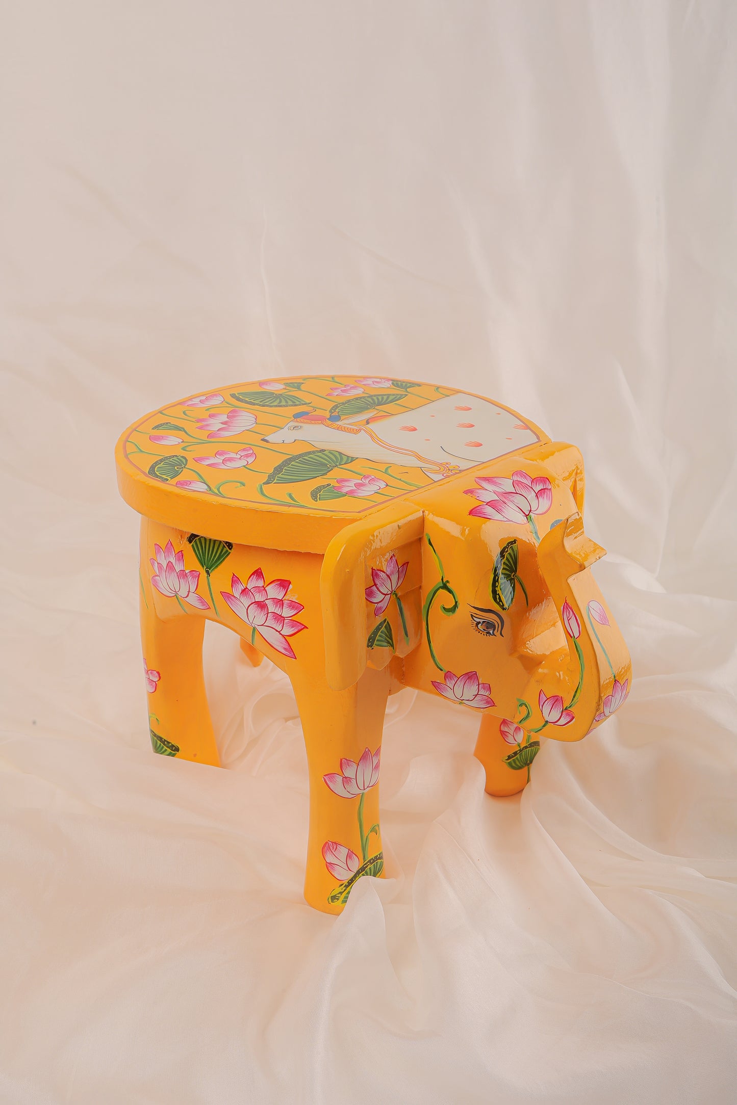 Handpainted Elephant Sidetable