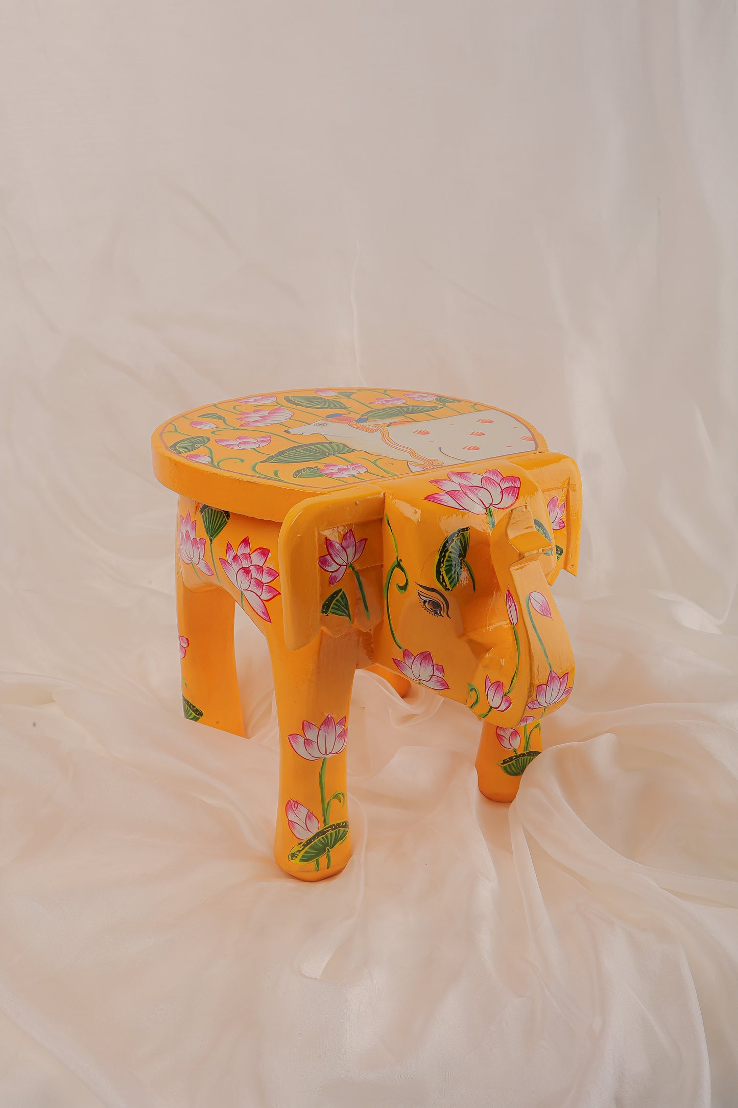 Handpainted Elephant Sidetable