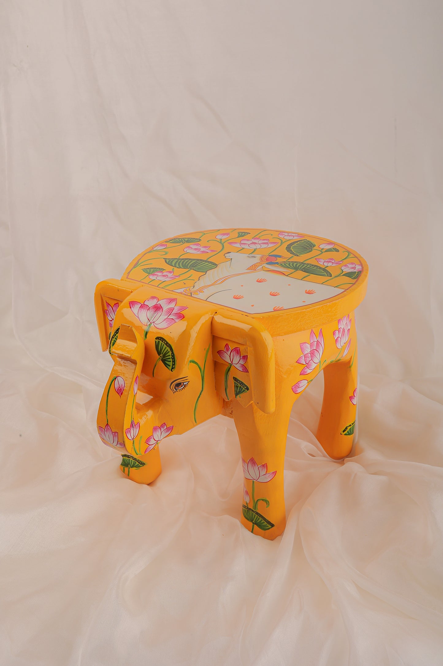 Handpainted Elephant Sidetable