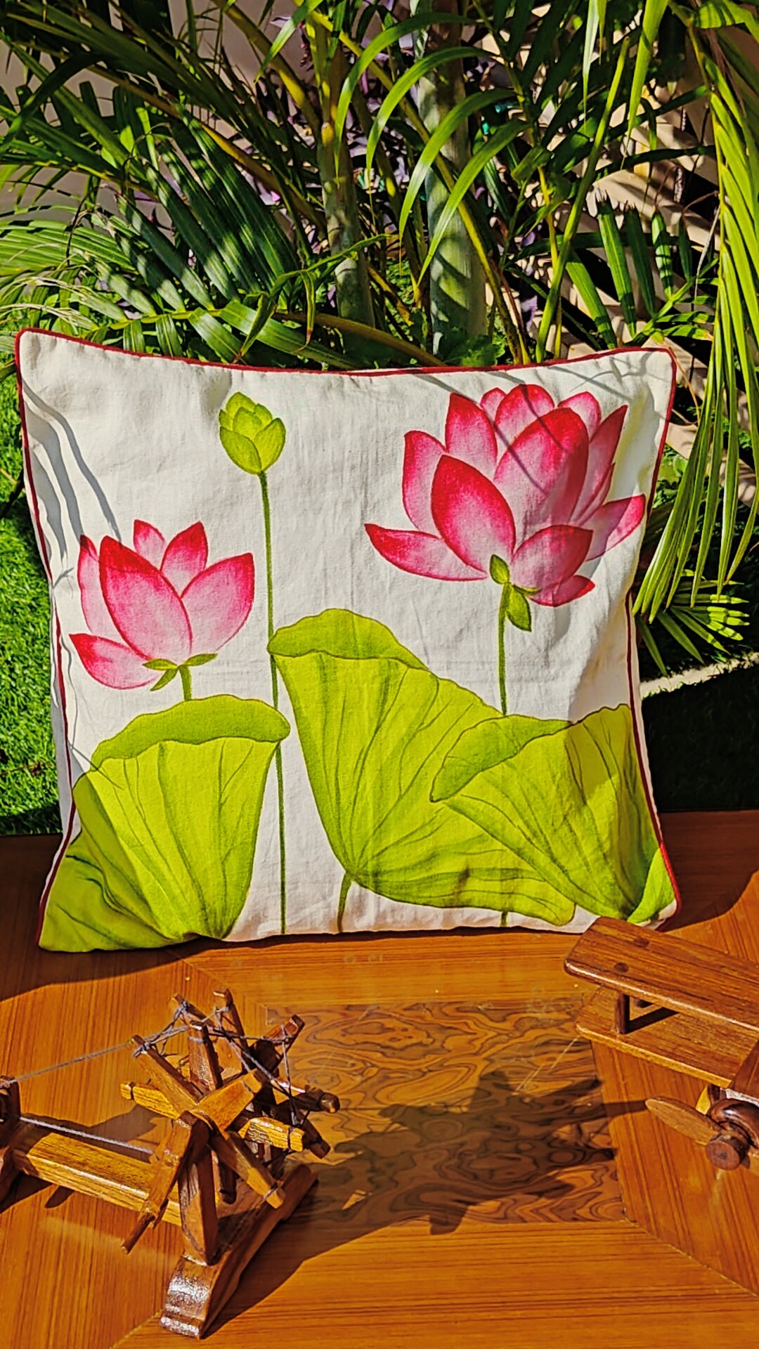 Cushion Cover - Pichwai Lotus Theme (Without Fillers)