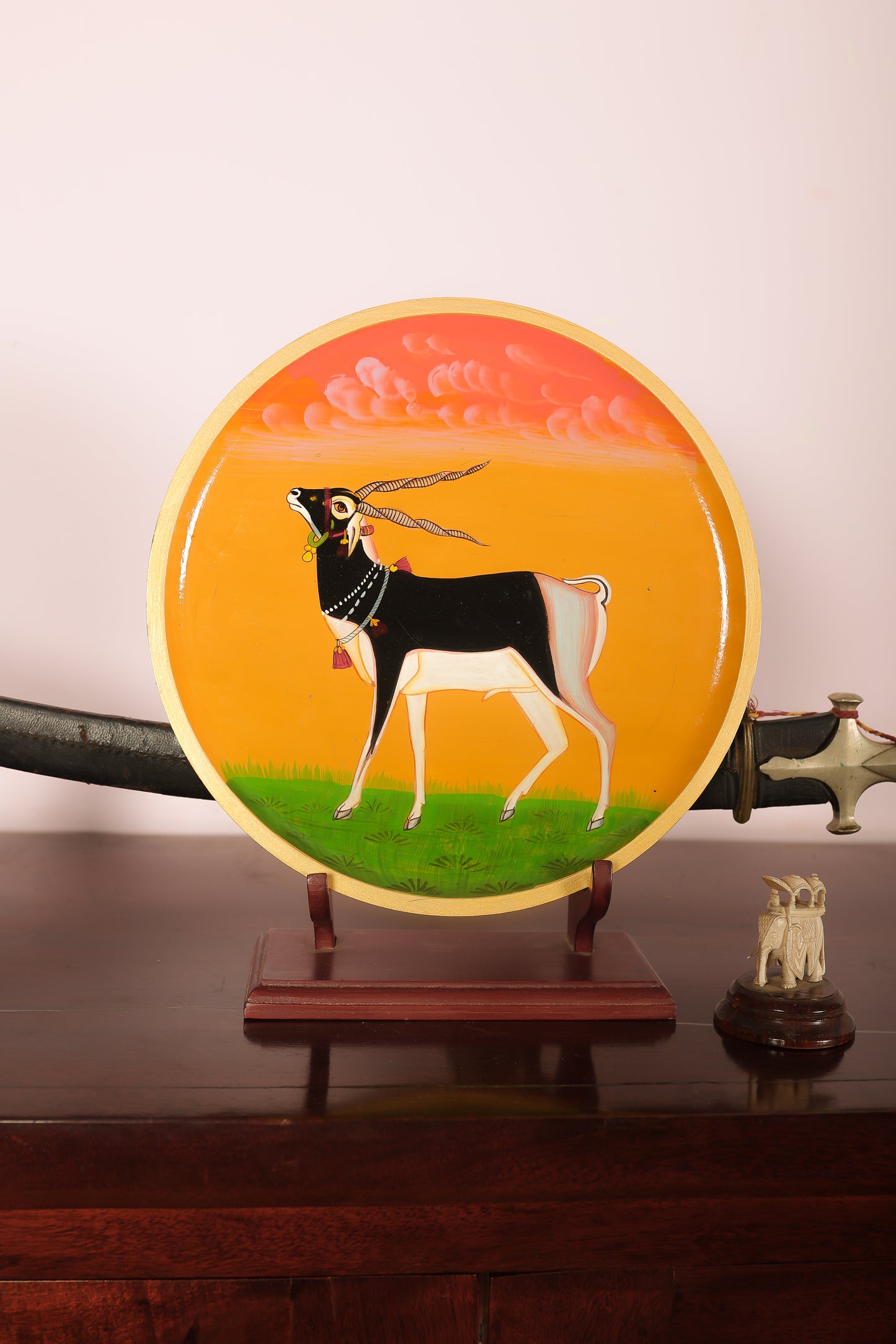 Deer Handpainted Wall Plate - 12"