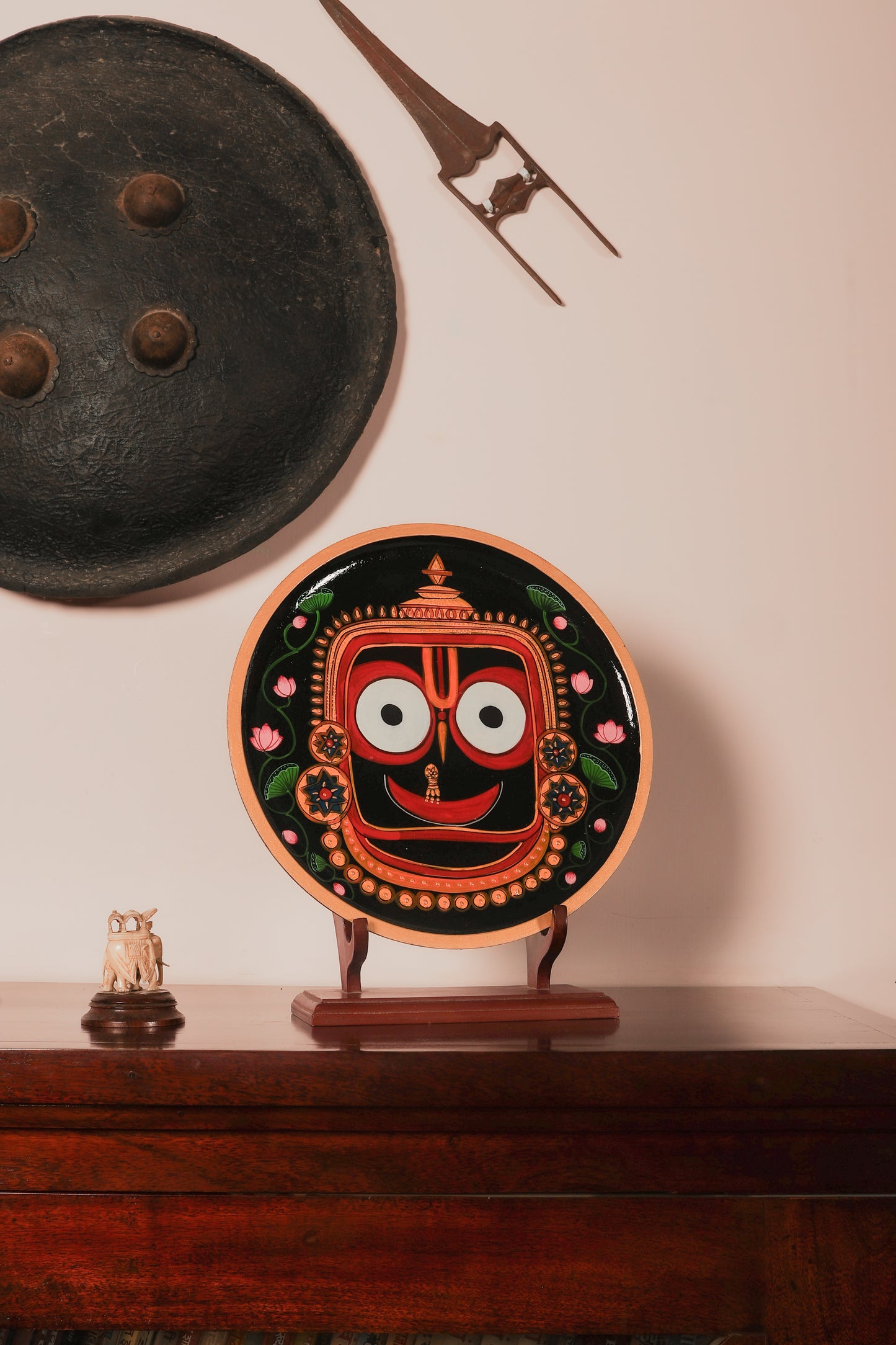Jagannath Handpainted Wall Plate - 12"